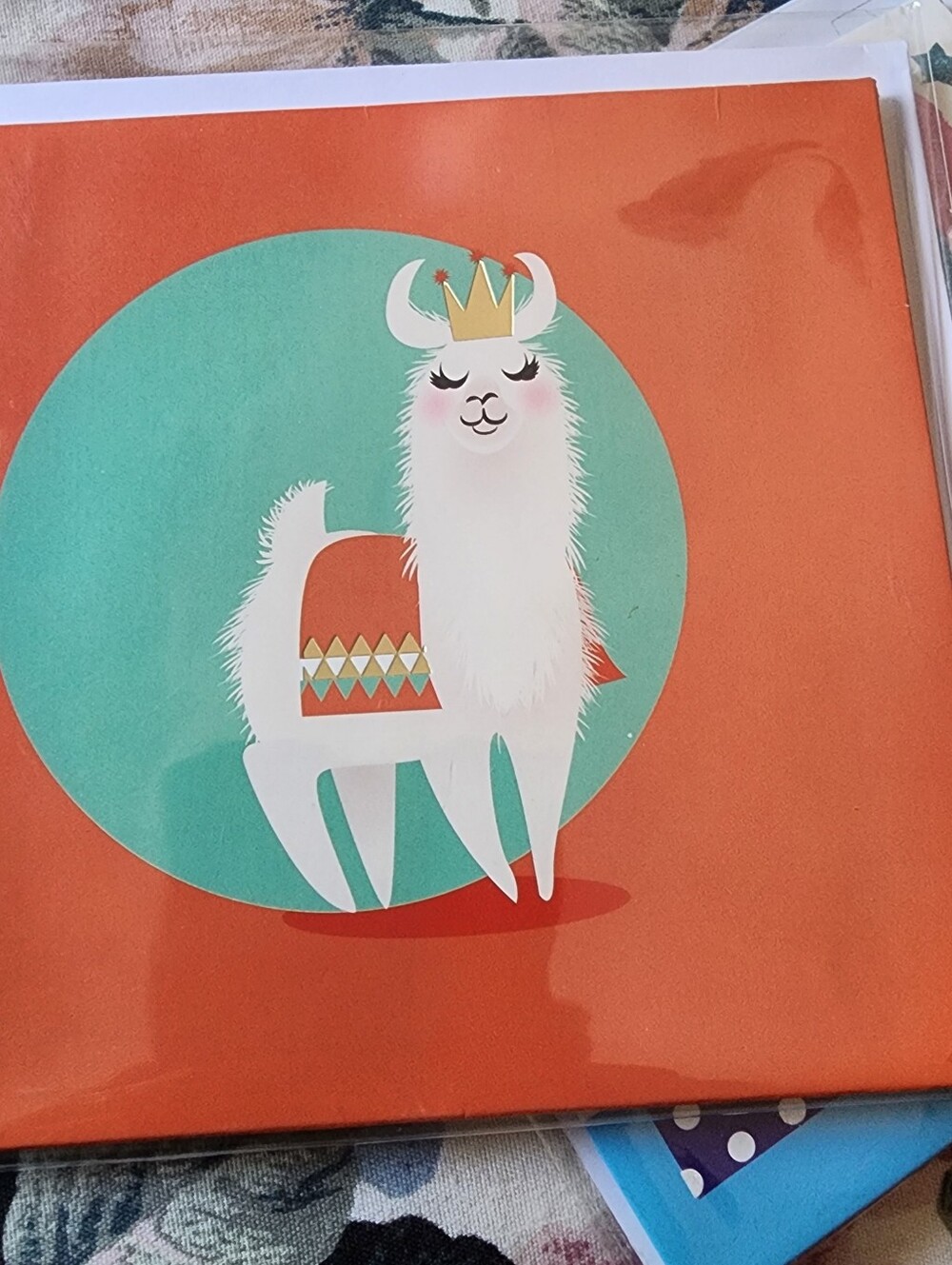 Cute White Llama Birthday Card.
